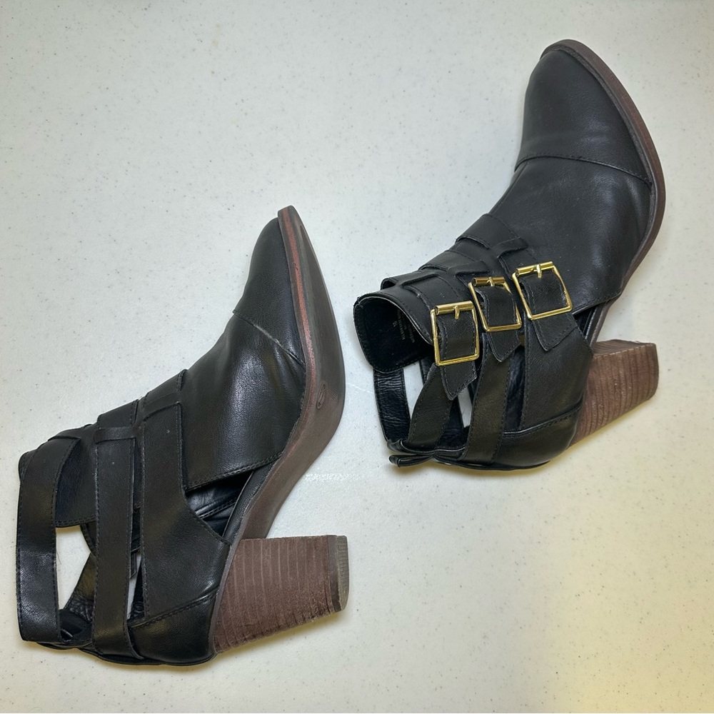 Mossimo Black Ankle Booties with Buckle Details size 10 Women - Picture 2 of 12
